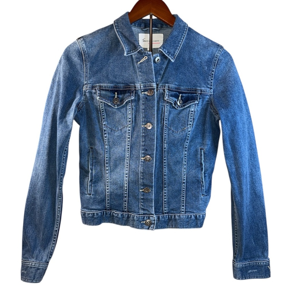 Two by Vince Camuto Jean Jacket Dark Wash Blue Denim Size Small